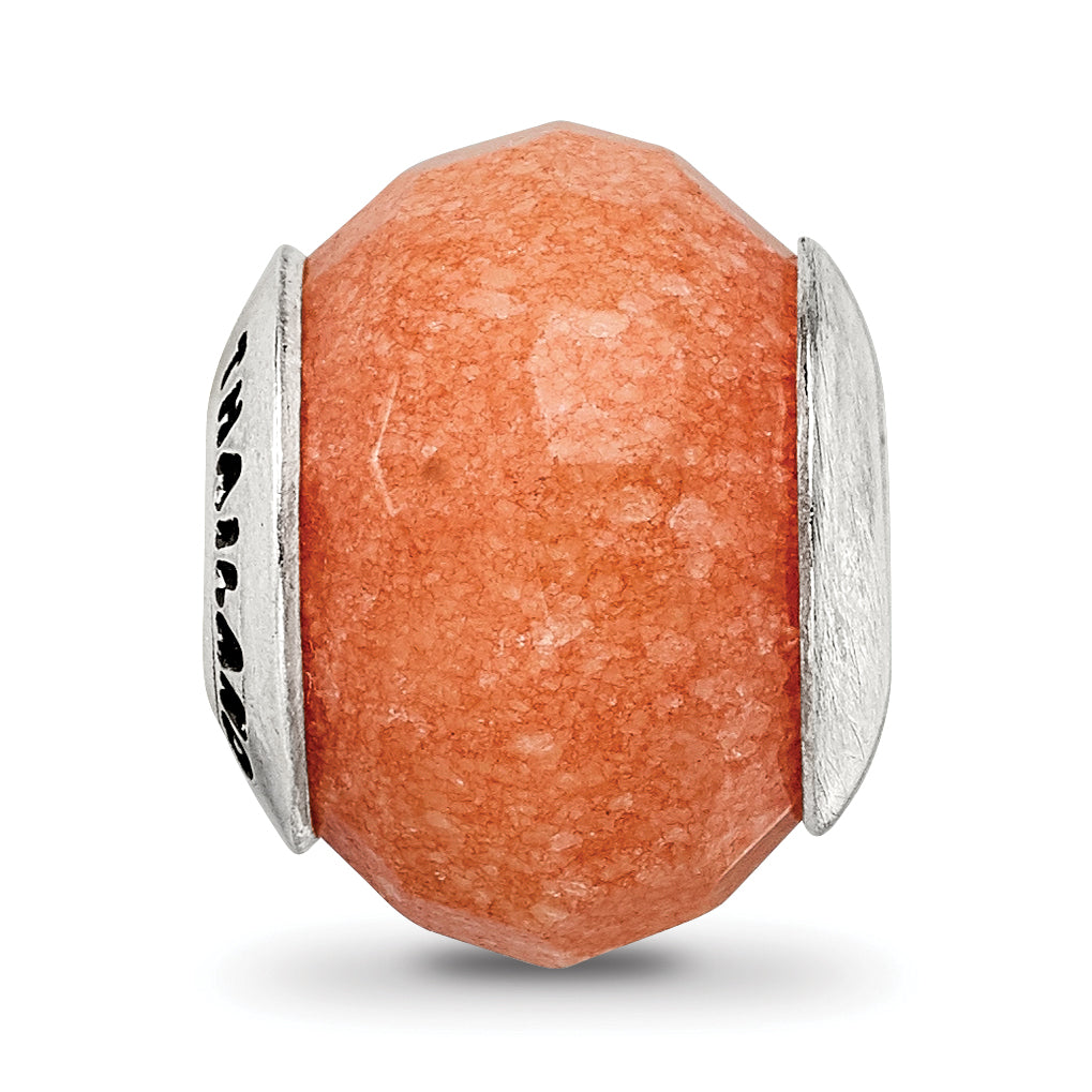 Sterling Silver 925 Bead with Green Quartz Stone Polished Finish