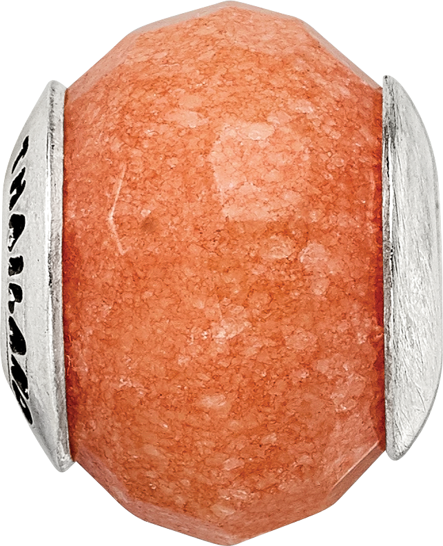 Sterling Silver 925 Bead with Green Quartz Stone Polished Finish