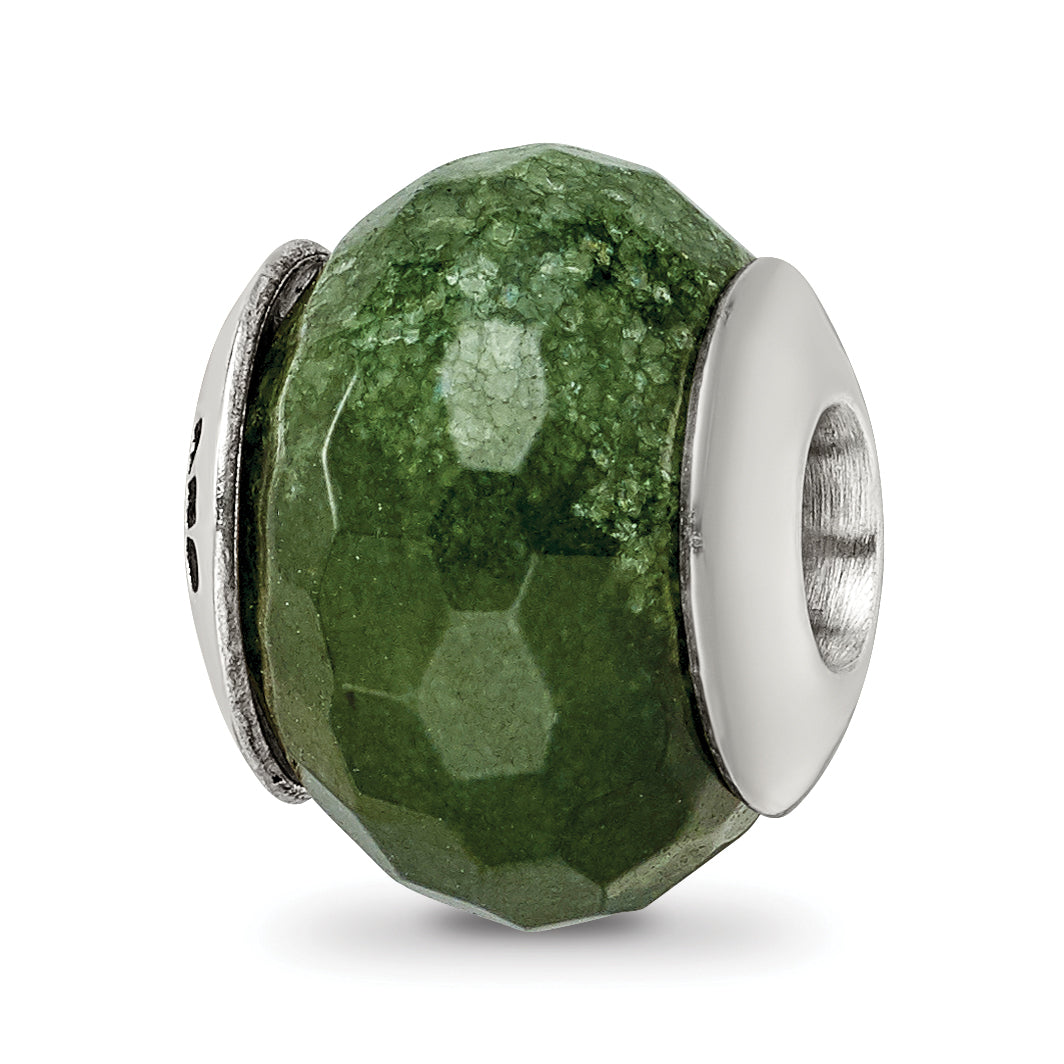 Sterling Silver Reflections Dark Green Quartz Stone Bead Main image
