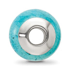 Sterling Silver Aventurine Stone Bead with Cracked Blue Finish Polished Elegant Craftsmanship