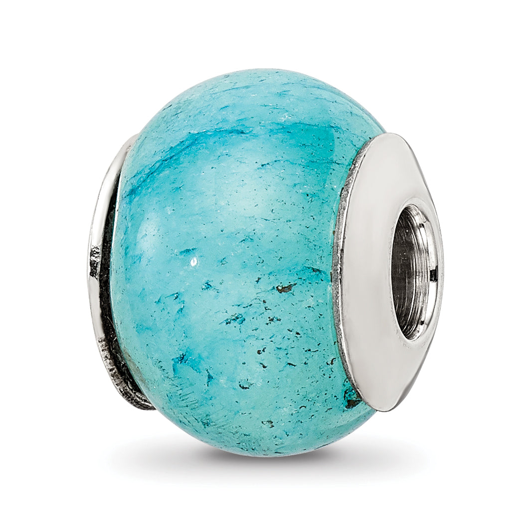 Sterling Silver Reflections Cracked Blue Aventurine Stone Bead Main image