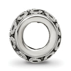 Sterling Silver 925 Antiqued Bali Bead with Scroll and Dots Design