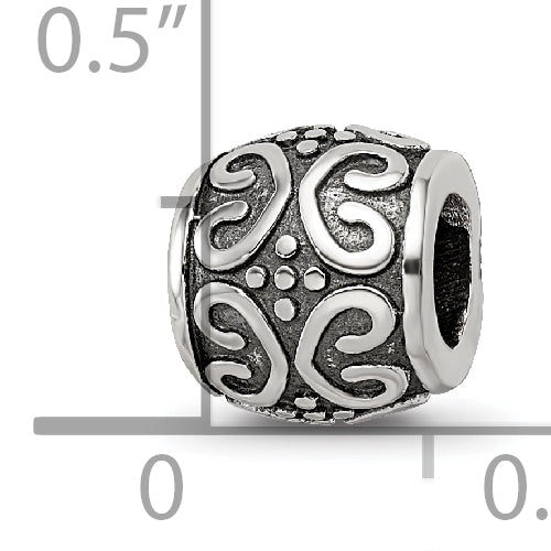 Sterling Silver Reflections Scroll & Dots Bali Bead