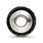 Sterling Silver 925 Polished Black Agate Bead Elegant Earth-Inspired Design