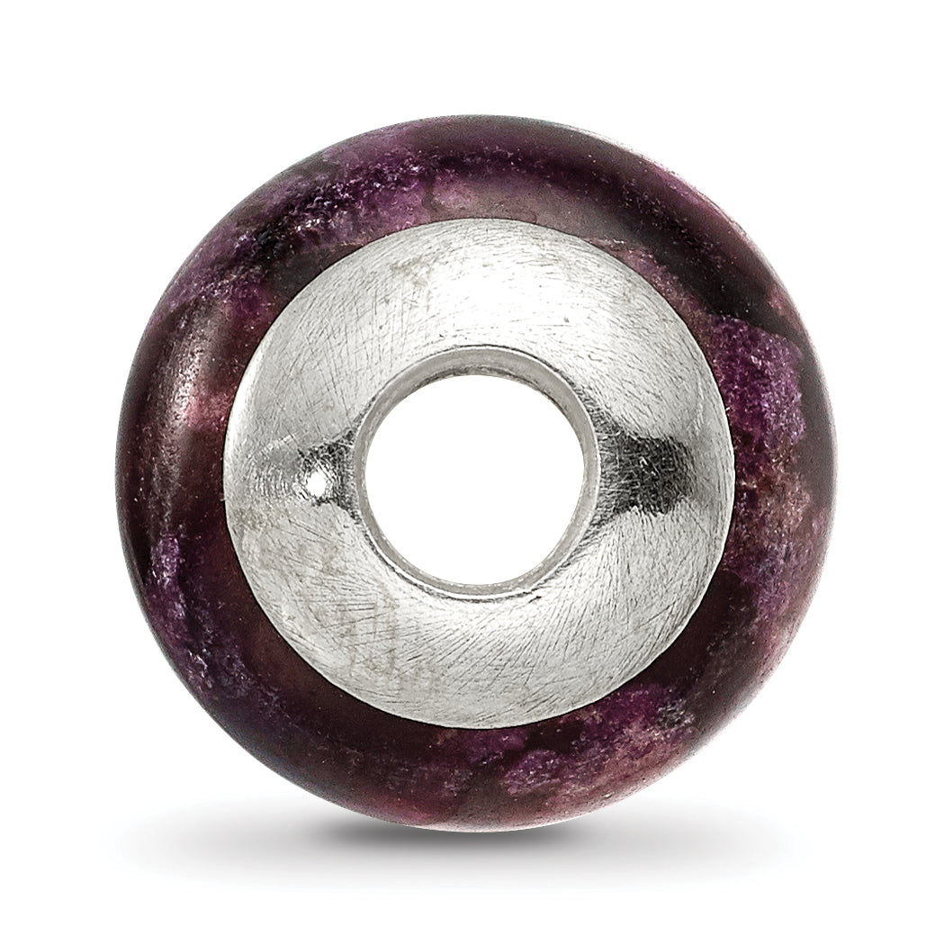 Sterling Silver 925 Purple Magnesite Stone Bead with Polished Finish Secondary image