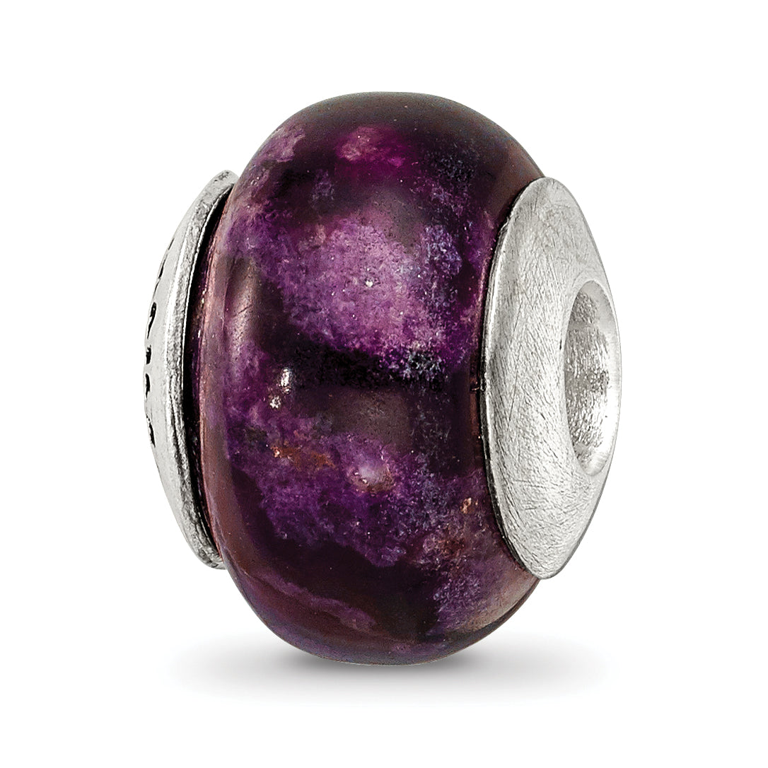 Sterling Silver Reflections Purple Magnesite Stone Bead Main image