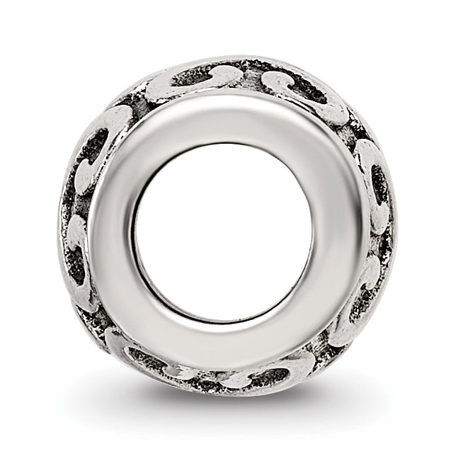 Sterling Silver 925 Antiqued Scroll Bali Bead Solid Casted Elegant Design Secondary image