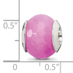 Sterling Silver 925 Fuschia Quartz Bead with Polished Finish Elegant Design