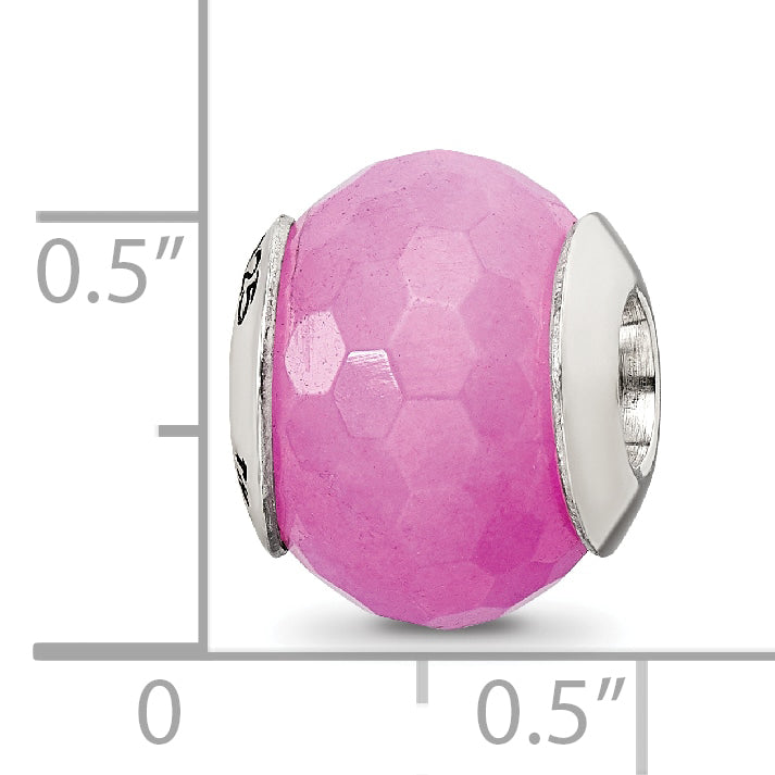 Sterling Silver 925 Fuschia Quartz Bead with Polished Finish Elegant Design