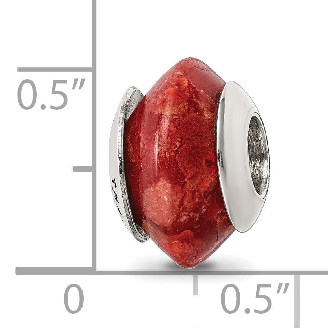 Sterling Silver Bamboo Coral Bead with Polished Finish Earth-Inspired Design