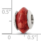 Sterling Silver Bamboo Coral Bead with Polished Finish Earth-Inspired Design