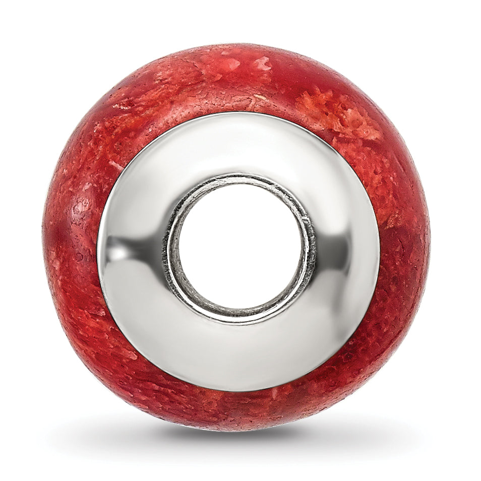 Sterling Silver 925 Bamboo Coral Bead Polished Earth-Inspired Jewelry