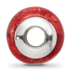 Sterling Silver Reflections Bamboo Coral Stone Bead