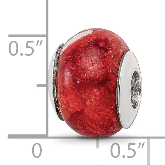 Sterling Silver 925 Bamboo Coral Bead Polished Earth-Inspired Jewelry