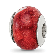 Sterling Silver Reflections Bamboo Coral Stone Bead