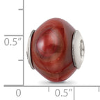 Sterling Silver 925 Polished Bead with Red Agate Stone Elegant Earth-Inspired Style