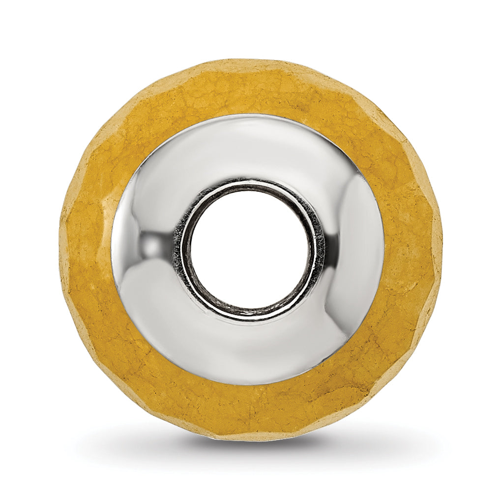 Sterling Silver Yellow Quartz Bead with Polished Finish, Earth-Inspired Design Secondary image