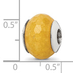 Sterling Silver Yellow Quartz Bead with Polished Finish, Earth-Inspired Design