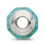 Sterling Silver 925 Blue Magnesite Bead with Polished Finish