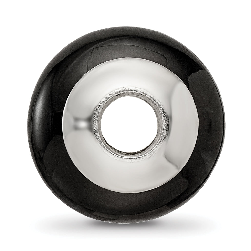 Sterling Silver 925 Black Agate Bead with Polished Finish Elegant Secondary image