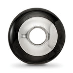 Sterling Silver 925 Black Agate Bead with Polished Finish Elegant