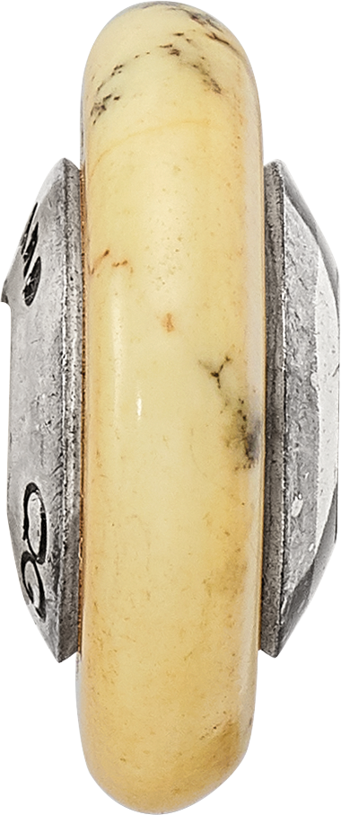 Sterling Silver 925 Polished Bead with Yellow Magnesite Stone Elegant Earth-Inspired Design