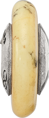 Sterling Silver 925 Polished Bead with Yellow Magnesite Stone Elegant Earth-Inspired Design
