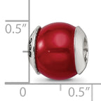 Sterling Silver 925 Red Quartz Bead with Polished Finish