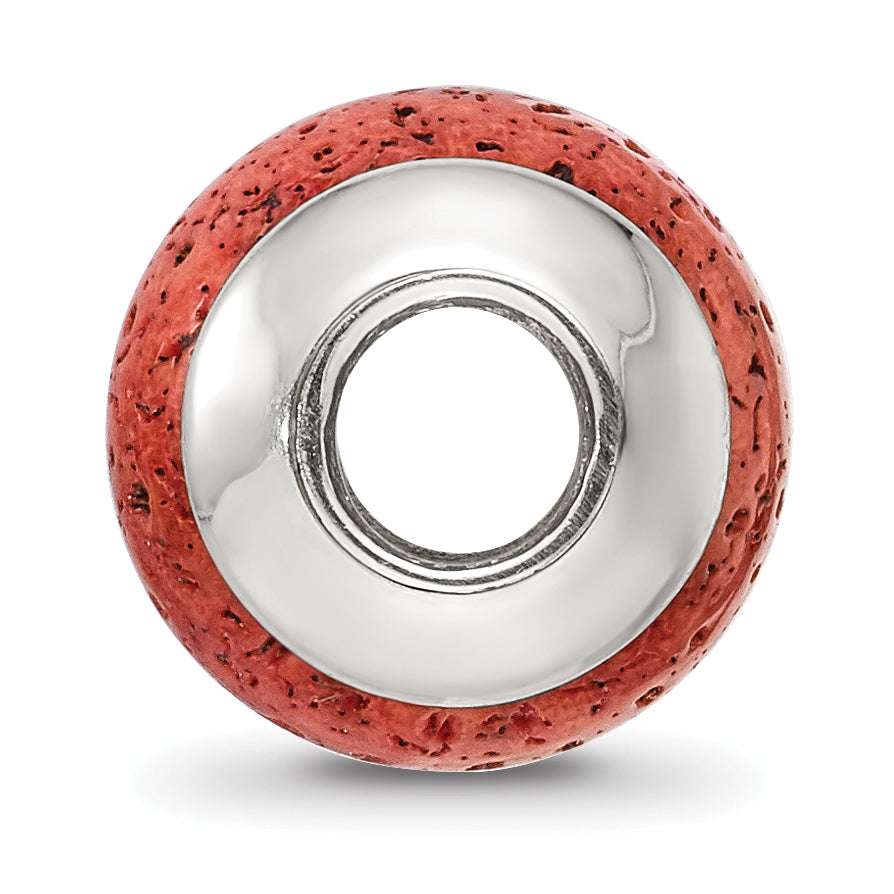 Sterling Silver 925 Coral Bead with Polished Finish Earthy Charm Secondary image