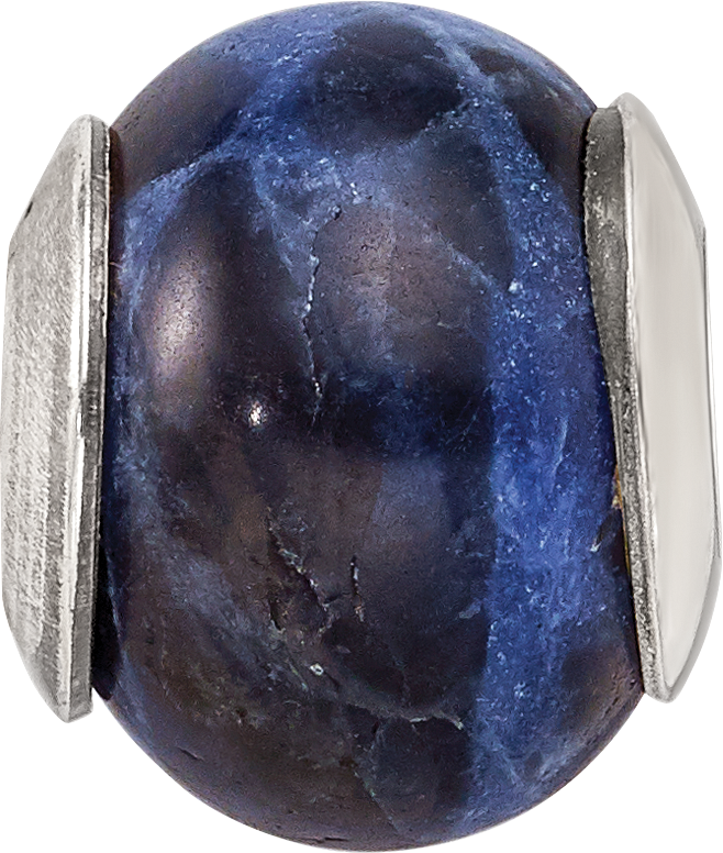 Sterling Silver Reflections Sodalite Stone Bead