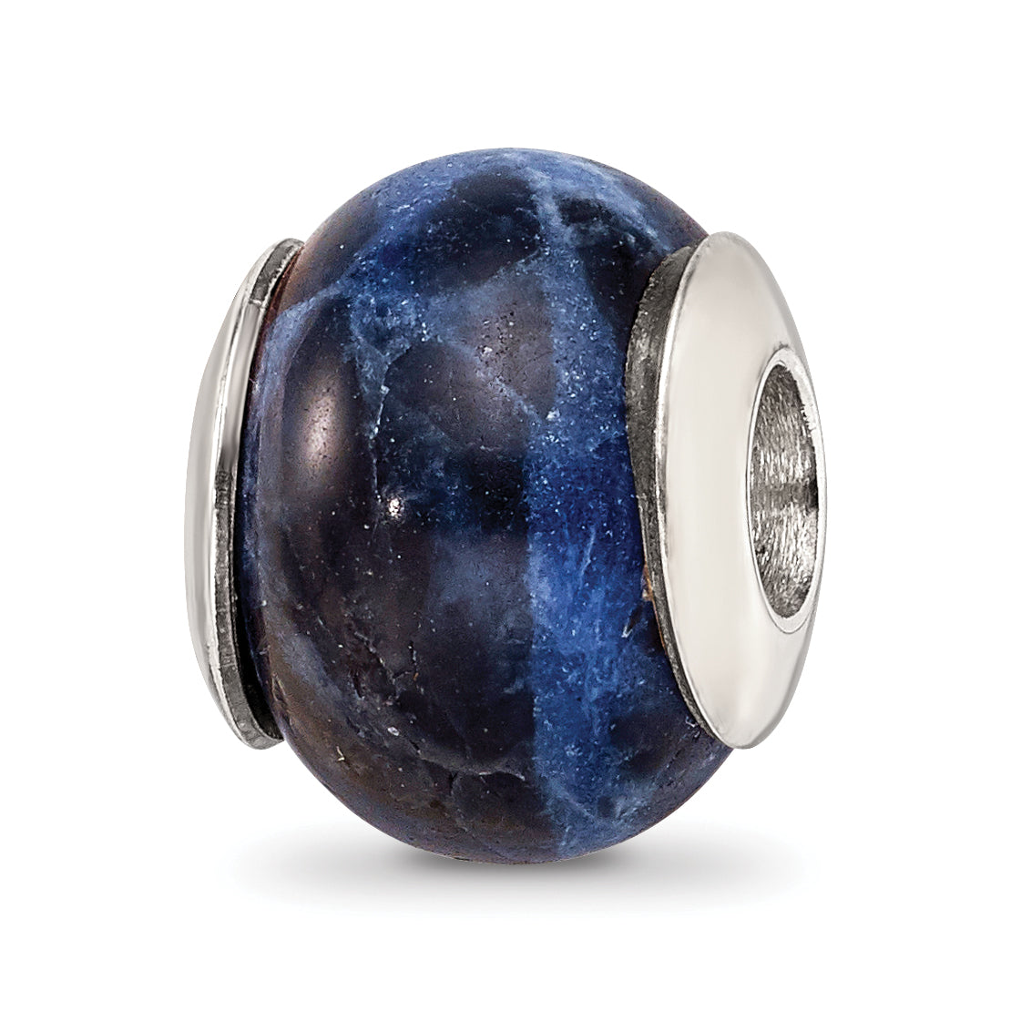 Sterling Silver Reflections Sodalite Stone Bead Main image