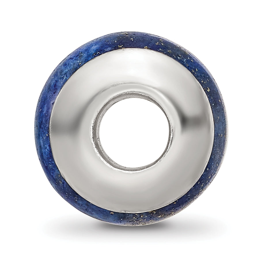 Sterling Silver 925 Lapis Bead with Polished Finish Elegant Design