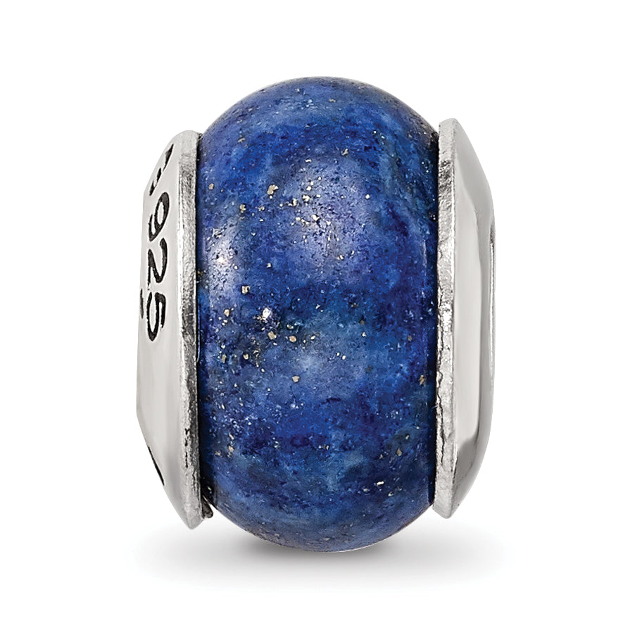 Sterling Silver Reflections Lapis Stone Bead