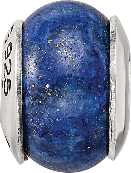 Sterling Silver Reflections Lapis Stone Bead