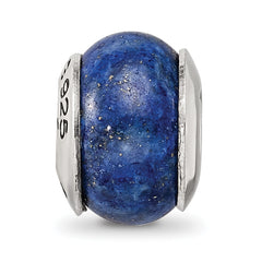 Sterling Silver 925 Lapis Bead with Polished Finish Elegant Design