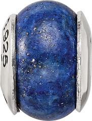 Sterling Silver 925 Lapis Bead with Polished Finish Elegant Design