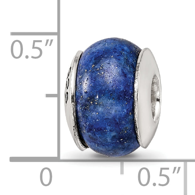 Sterling Silver Reflections Lapis Stone Bead