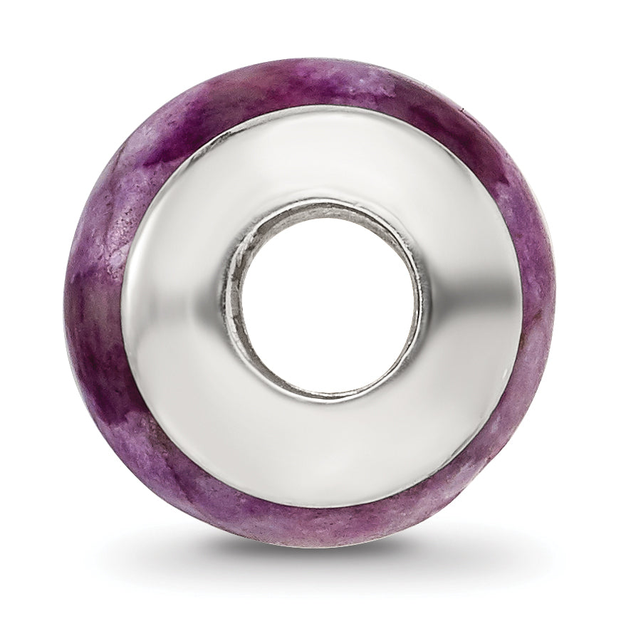 Sterling Silver 925 Purple Magnesite Bead with Polished Finish Secondary image