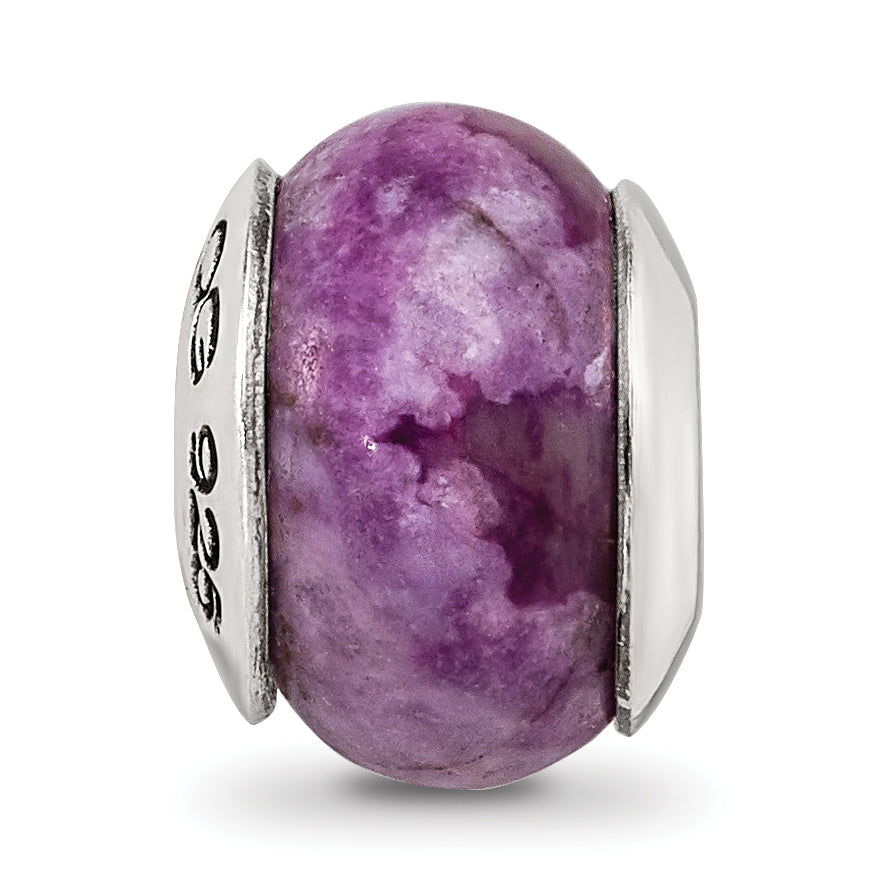 Sterling Silver 925 Purple Magnesite Bead with Polished Finish