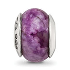 Sterling Silver 925 Purple Magnesite Bead with Polished Finish