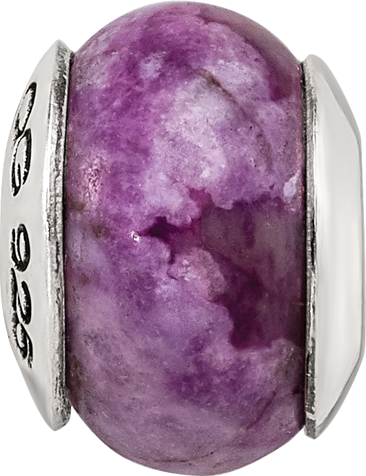Sterling Silver 925 Purple Magnesite Bead with Polished Finish