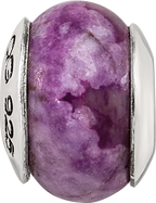 Sterling Silver 925 Purple Magnesite Bead with Polished Finish