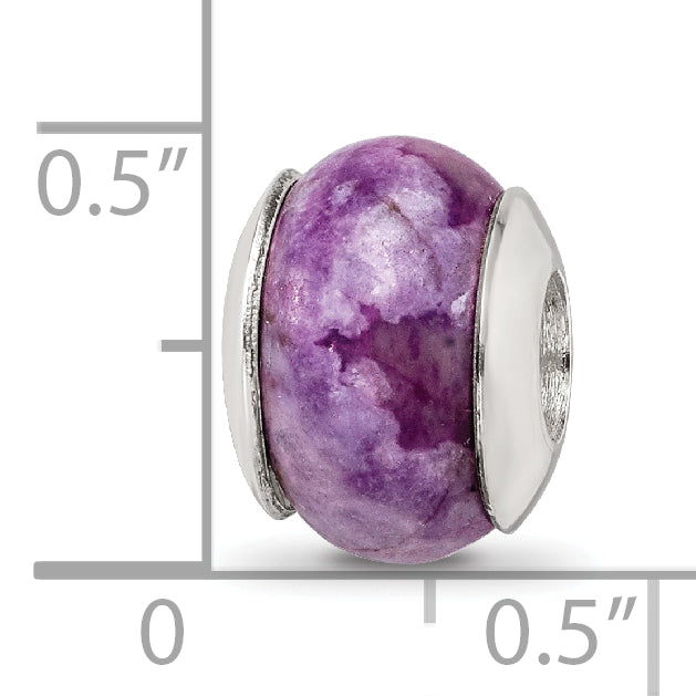 Sterling Silver 925 Purple Magnesite Bead with Polished Finish