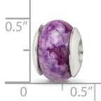 Sterling Silver 925 Purple Magnesite Bead with Polished Finish
