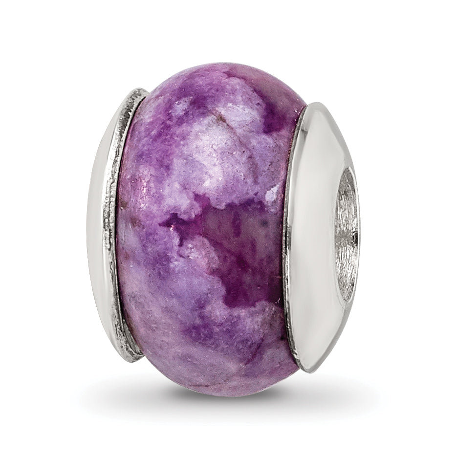 Sterling Silver Reflections Purple Magnesite Stone Bead Main image