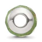 Sterling Silver Aventurine Bead with Polished Finish, Earth-Inspired Elegance