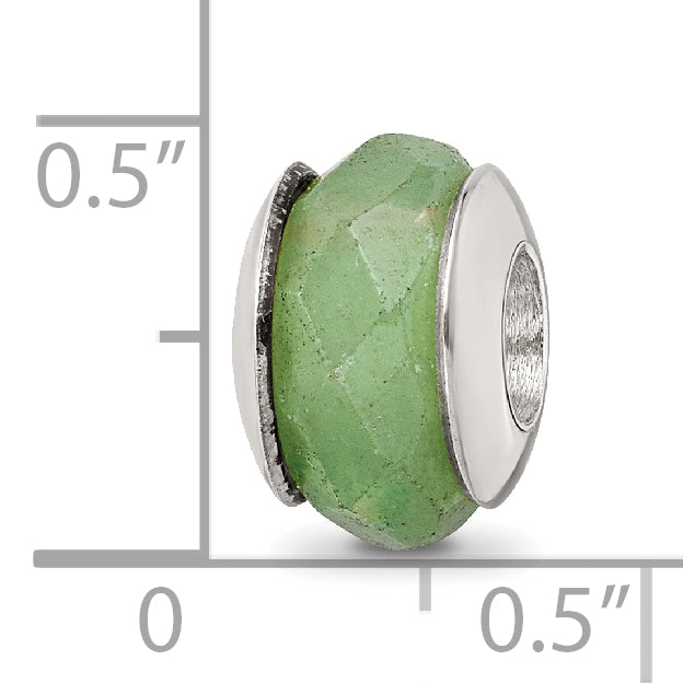Sterling Silver Reflections Aventurine Stone Bead