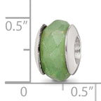 Sterling Silver Aventurine Bead with Polished Finish, Earth-Inspired Elegance