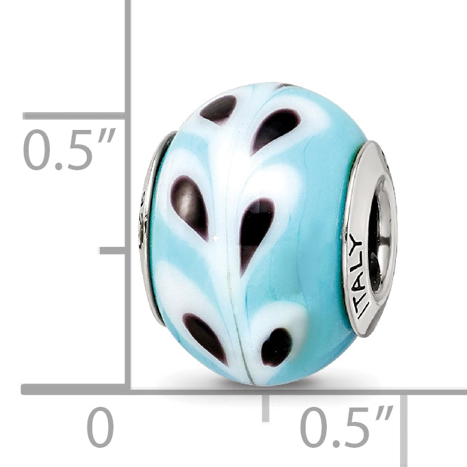 Sterling Silver 925 Murano Glass Bead with Polished Finish Elegant Design