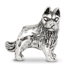 Sterling Silver 925 German Shepherd Bead with Antiqued Finish, Solid Cast Design